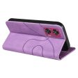 Textured Motorola Edge 50 Fusion leather case with strap - Light Purple For Sale