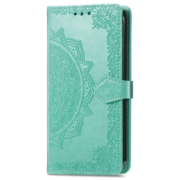 Mandala iPhone 16 Pro leather case - Mint Green Supply