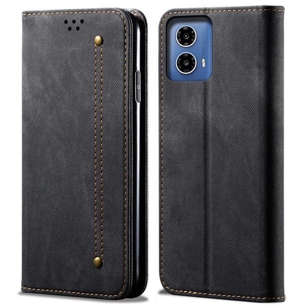 Jeans Motorola Moto G85 flip case - Black Cheap