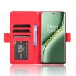 Modern-styled leather wallet case for OnePlus Ace 3 Pro - Red Online