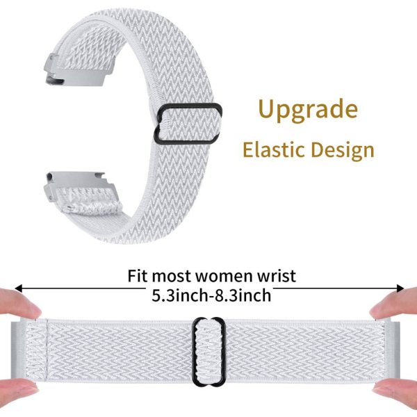 For Verizon Gizmo Watch 1 Wavy Pattern Elastic Wrist Band Woven Nylon Watch Strap - White For Discount