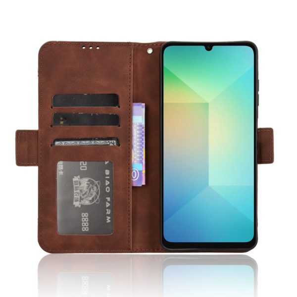 Modern-styled leather wallet case for Samsung Galaxy A06 - Brown Cheap