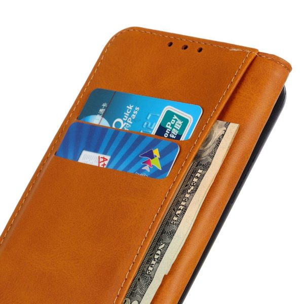 Wallet-style genuine leather Sony Xperia 5 VI flipcase - Brown Fashion