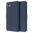 Smooth and thin premium Samsung Galaxy A06 leather case - Blue Hot on Sale