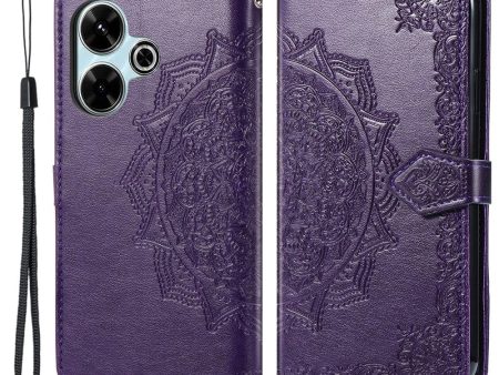 Mandala Xiaomi Redmi 13 leather case - Purple Fashion