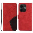 Textured Xiaomi Redmi 13 leather case with strap - Red Supply