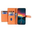 Samsung Galaxy M15 vegan leather wallet zipper case - Orange Online