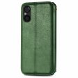 Sony Xperia 5 V leather case with a stylish rhombus imprint - Green Online Hot Sale