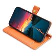 Samsung Galaxy M15 vegan leather wallet zipper case - Orange Online