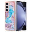 Marble design Samsung Galaxy Z Fold5 cover - Milky Way Marble Blue Fashion