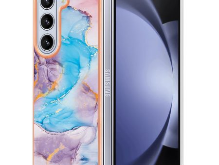 Marble design Samsung Galaxy Z Fold5 cover - Milky Way Marble Blue Fashion