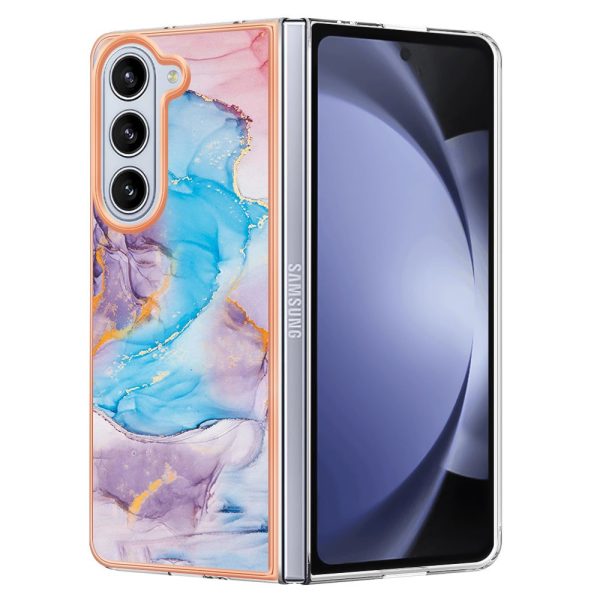 Marble design Samsung Galaxy Z Fold5 cover - Milky Way Marble Blue Fashion