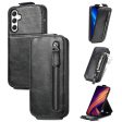 Vertical Samsung Galaxy A25 flip phone case with zipper - Black Sale