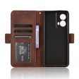 Modern-styled leather wallet case for Motorola Moto G85 - Brown Online