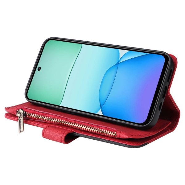 Textured Xiaomi Redmi 13   Xiaomi Redmi Note 13R leather case with strap - Red For Discount