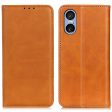 Wallet-style genuine leather Sony Xperia 5 VI flipcase - Brown Fashion