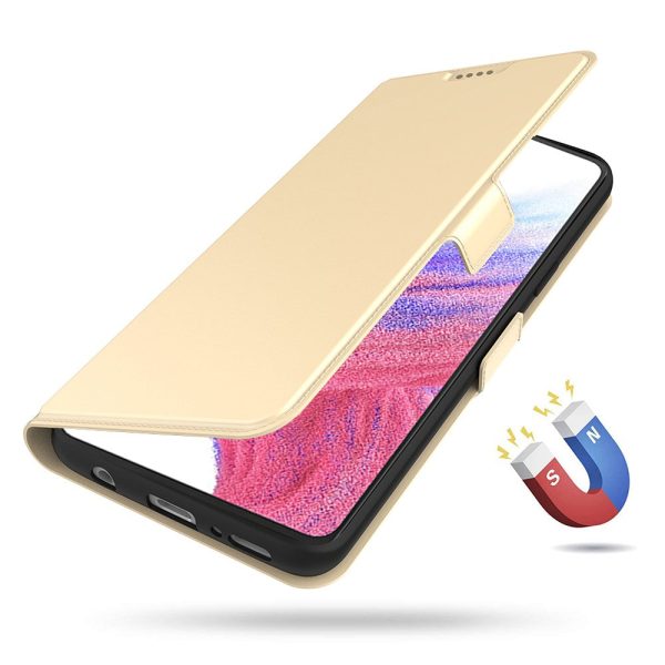 Smooth and thin premium Samsung Galaxy A16 leather case - Gold For Sale