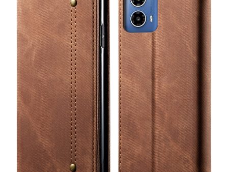 Jeans Motorola Moto G85 flip case - Coffee Online