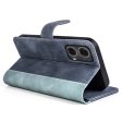 Two-color Motorola Moto G85 leather flip case - Blue on Sale