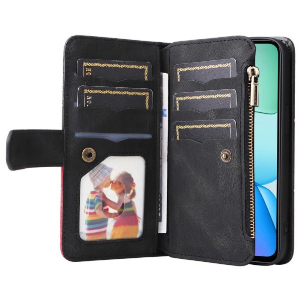 Textured Xiaomi Redmi 13   Xiaomi Redmi Note 13R leather case with strap - Black Fashion