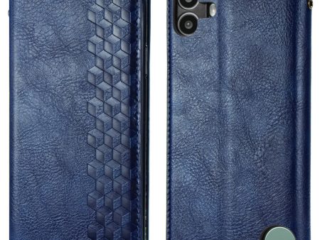 Nothing CMF Phone 1 leather case with a stylish rhombus imprint - Blue Online Sale