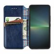 Sony Xperia 5 V leather case with a stylish rhombus imprint - Blue Discount