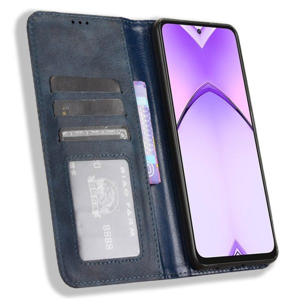 Bofink Vintage Oppo A3 Pro   Oppo K12x   Xiaomi Redmi A3x leather case - Blue Discount