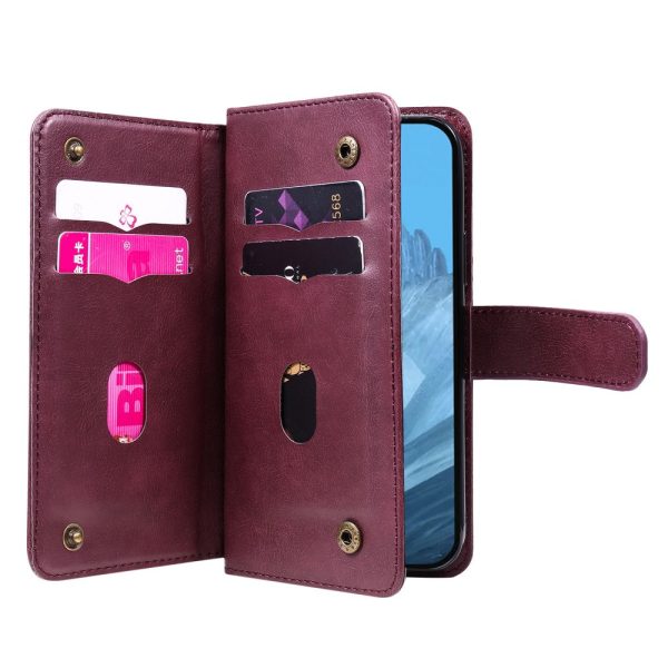 10-slot Google Pixel 9   Google Pixel 9 Pro wallet case - Wine Red Discount