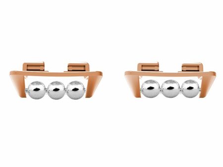 1 Pair Huawei Band 9   8 Strap Connector Beads Design DIY-styled Watch Band Metal Connection Adapter - Rose Gold Fashion