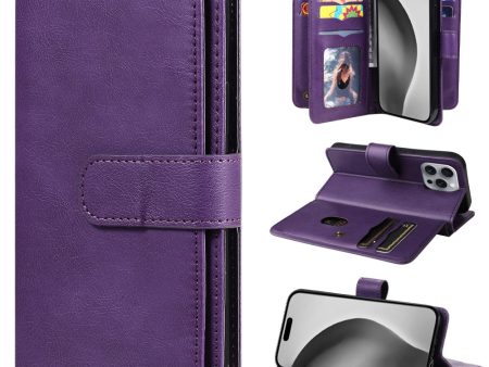 10-slot iPhone 16 Pro Max wallet case - Purple Online Sale