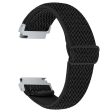 For Verizon Gizmo Watch 1 Wavy Pattern Elastic Wrist Band Woven Nylon Watch Strap - Black Online Hot Sale