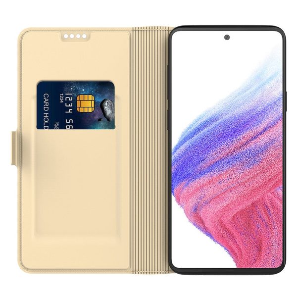 Smooth and thin premium Samsung Galaxy A16 leather case - Gold For Sale