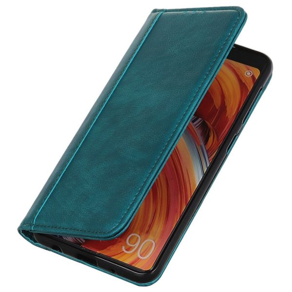 Samsung Galaxy A06 genuine leather case with magnetic closure - Green For Cheap