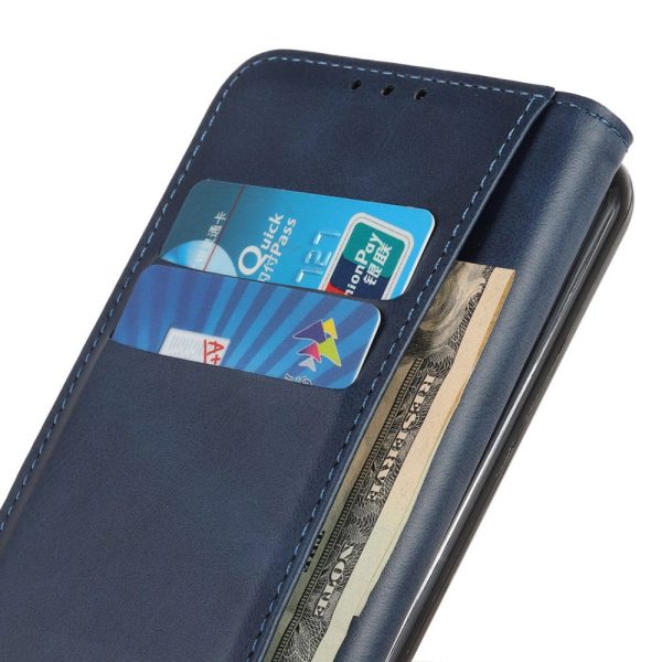 Wallet-style genuine leather Sony Xperia 5 VI flipcase - Blue For Discount