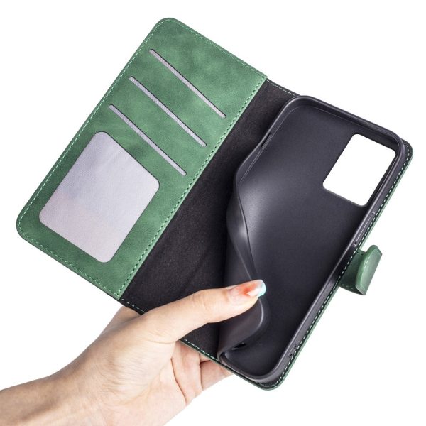 Two-color Motorola Edge (2024) leather flip case - Green Online Hot Sale