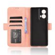 Modern-styled leather wallet case for Motorola Moto G85 - Pink Sale