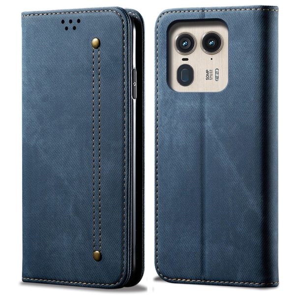 Jeans Motorola Edge 50 Ultra   Motorola Moto X50 Ultra flip case - Blue Cheap