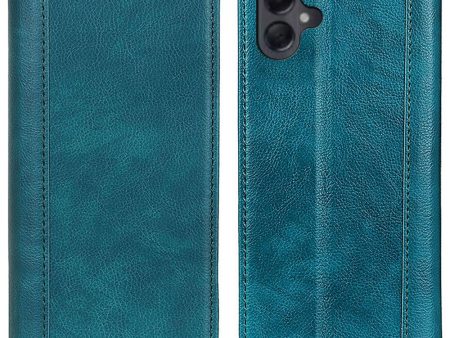 Samsung Galaxy A06 genuine leather case with magnetic closure - Green For Cheap