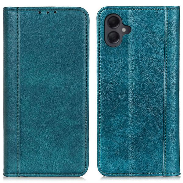 Samsung Galaxy A06 genuine leather case with magnetic closure - Green For Cheap