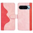 Two-color Google Pixel 9 leather flip case - Pink Fashion