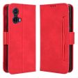 Modern-styled leather wallet case for Motorola Moto G85 - Red on Sale