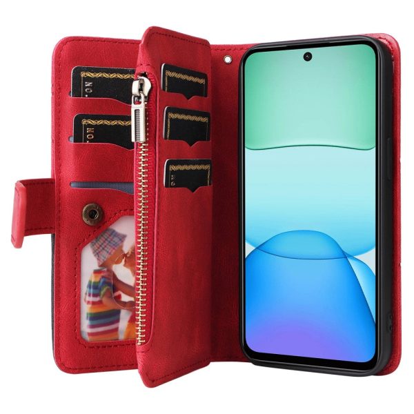 Textured Xiaomi Redmi 13   Xiaomi Redmi Note 13R leather case with strap - Red For Discount