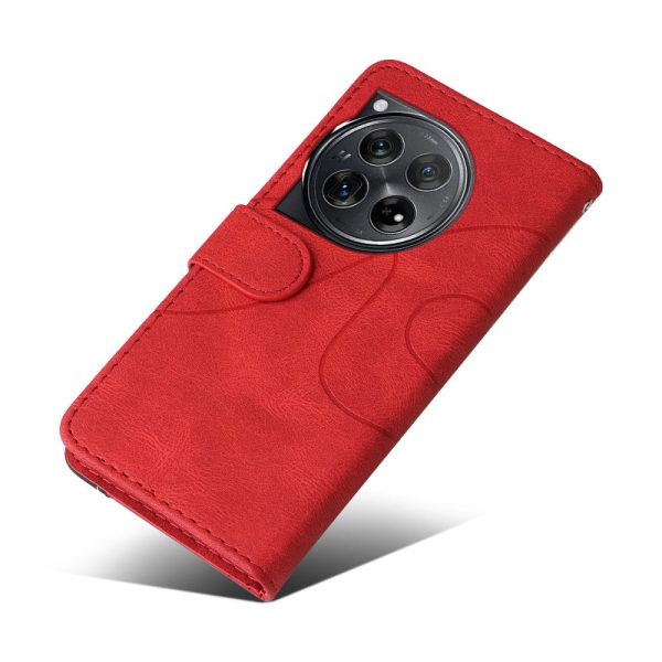 Textured OnePlus 12R leather case with strap - Red For Discount