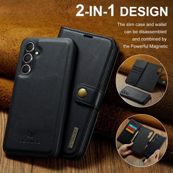 DG.MING Samsung Galaxy A15 2-in-1 wallet case - Black For Sale