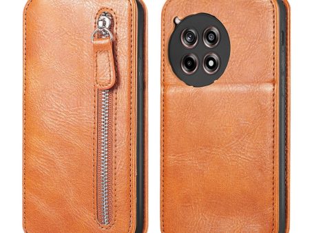 Vertical OnePlus Ace 3   OnePlus 12R flip phone case with zipper - Brown Online