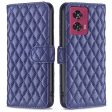 Rhombus pattern matte Motorola Edge 50 Fusion flip case - Blue Online