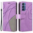 Textured Samsung Galaxy M15 leather case with strap - Light Purple Sale