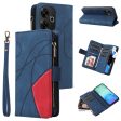 Textured Xiaomi Redmi 13   Xiaomi Redmi Note 13R leather case with strap - Blue Supply