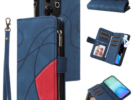 Textured Xiaomi Redmi 13   Xiaomi Redmi Note 13R leather case with strap - Blue Supply