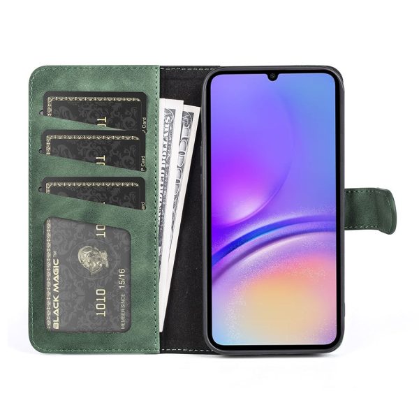 Two-color Samsung Galaxy A06 leather flip case - Green Online now